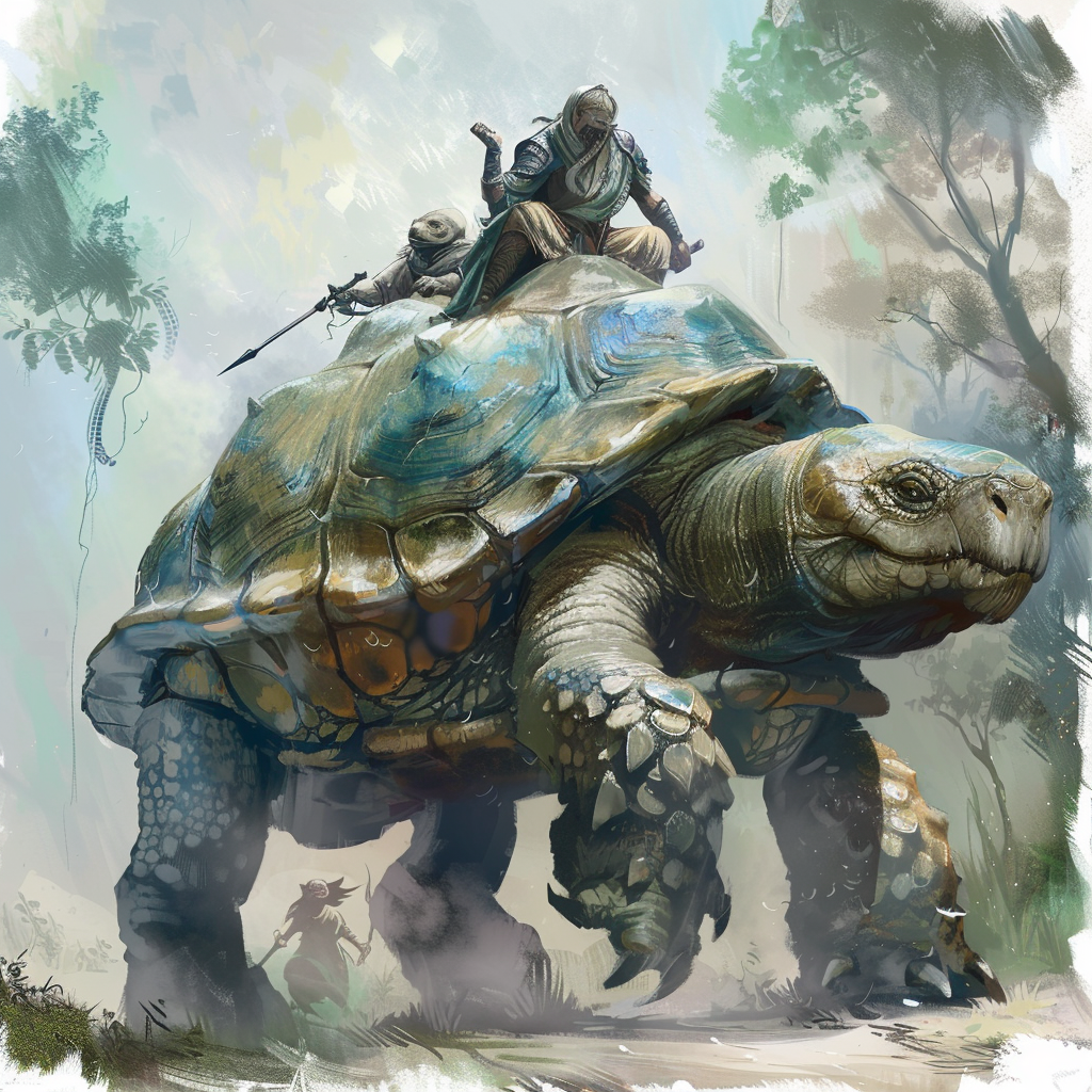 D&D Vaanaras on Battle Turtles