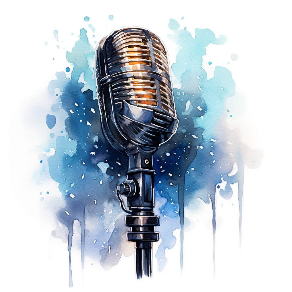 D&D watercolor art microphone icon