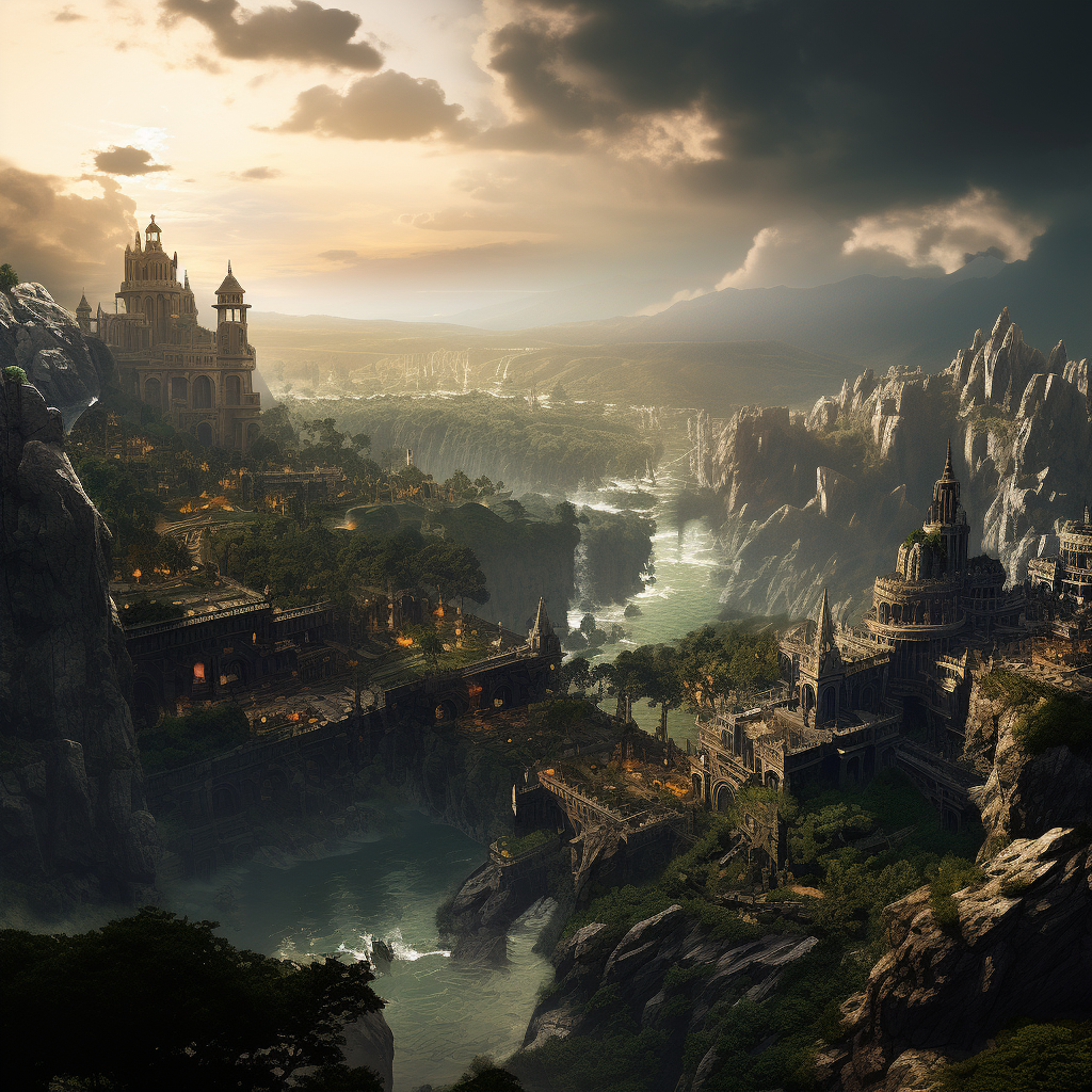 A captivating matte painting showcasing the magical city of Arabel