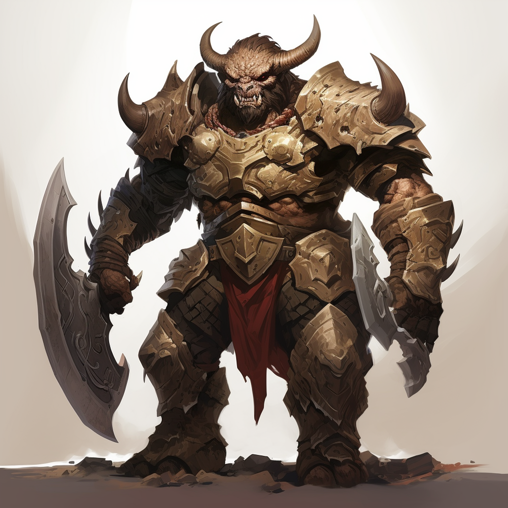 Fantasy Paladin Minotaur with Great Weapon