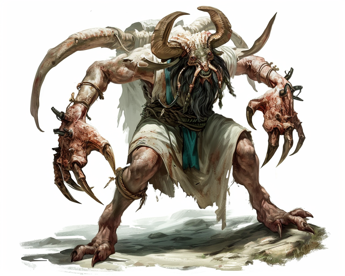 D&D Glabrezu demon goat crab