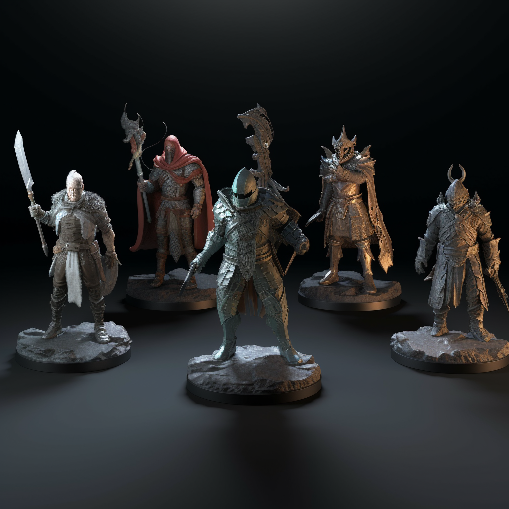 Colored DnD Miniature Heroes Render