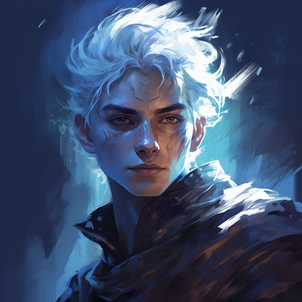 Male Air Genasi Sorcerer with electrically charged aura