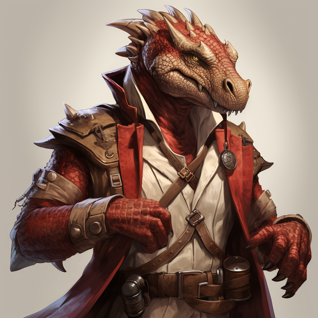 DND Red Dragonborn Medic Fighter