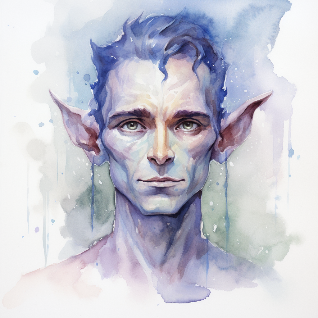 DnD Watercolour Sea Elf Male