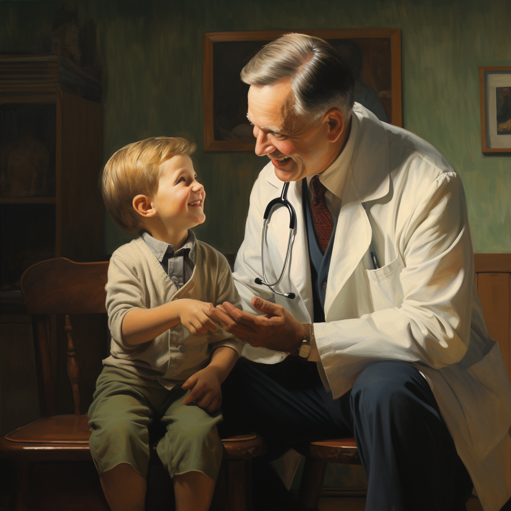 Doctor Examining Joyful Child