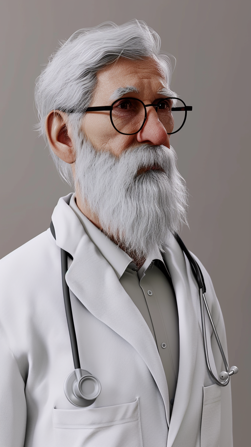 Doctor with long beard 4k