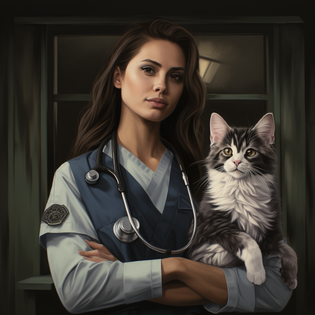 Dog-faced Doctor and Cat-faced Nurse in Uniform