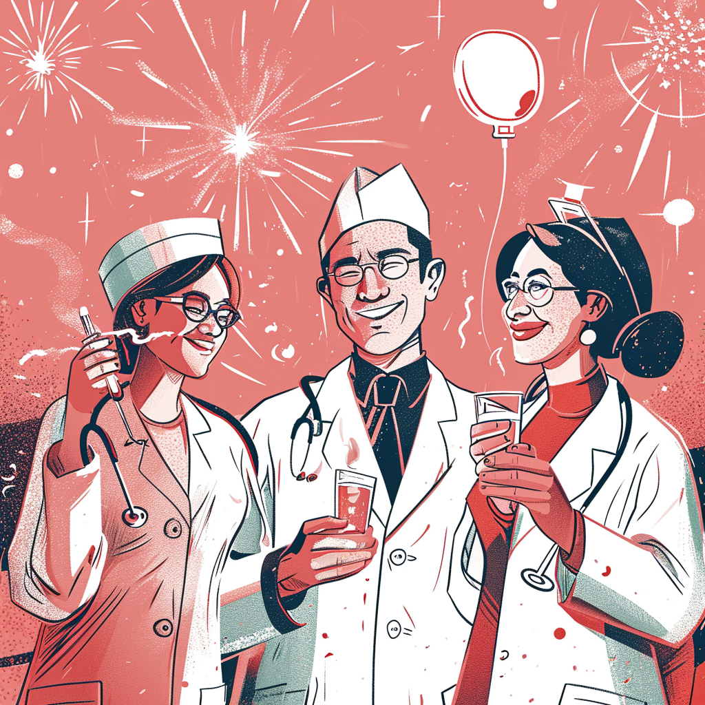 Doctors Wishing Happy New Year