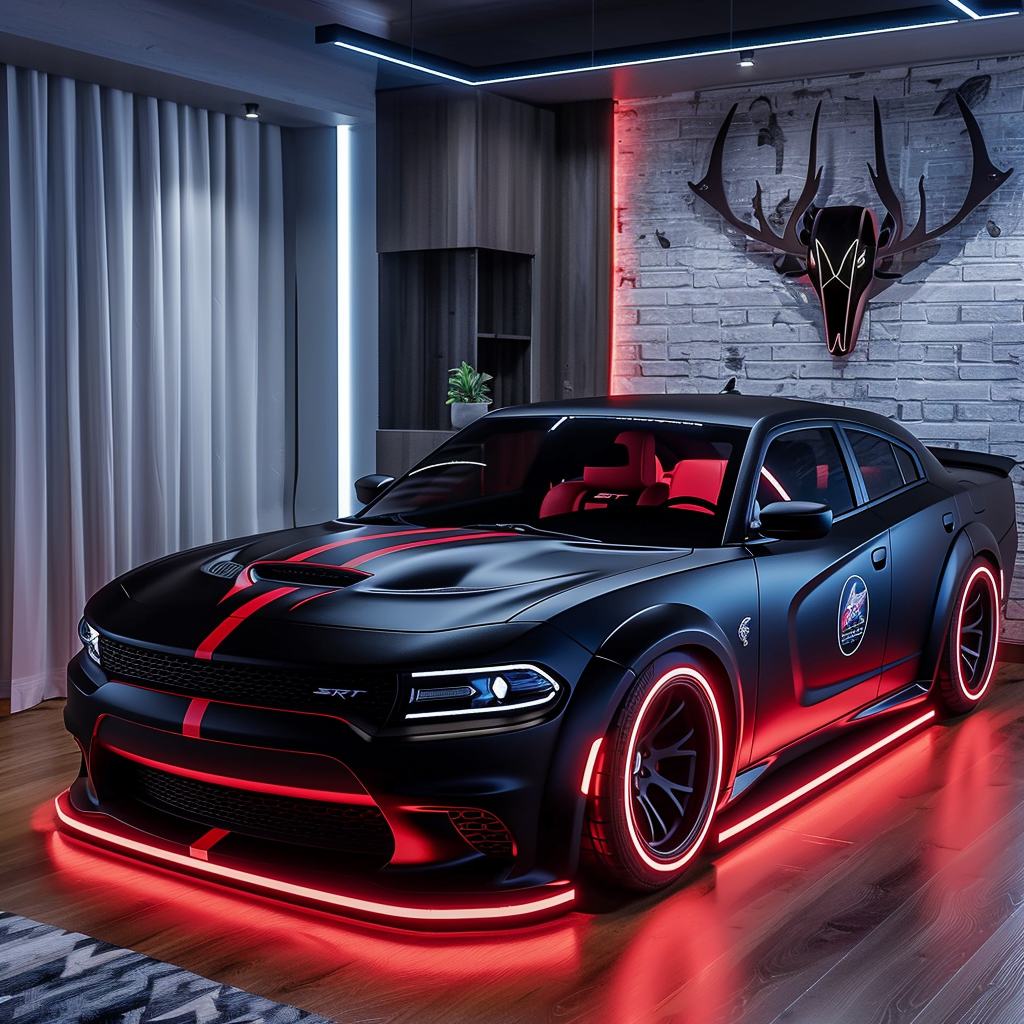 Dodge Charger SRT Hellcat Kids Bed