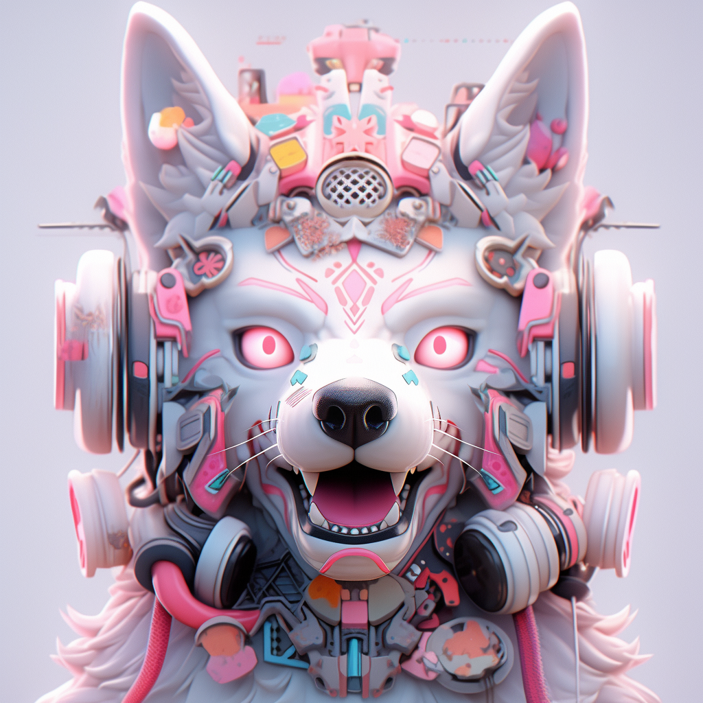 Anamorphic Dog Avatar with Button Ears