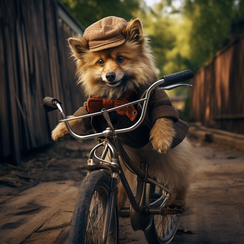 Dog on Bicycle Picture