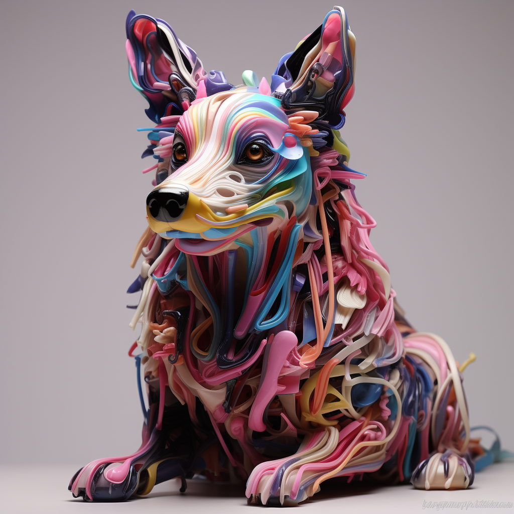 Dog Gibberish Plastic 3D Sculpture