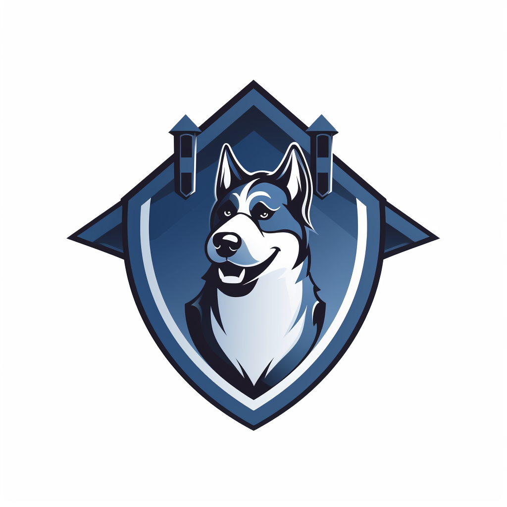 Logo with dog house and paw print