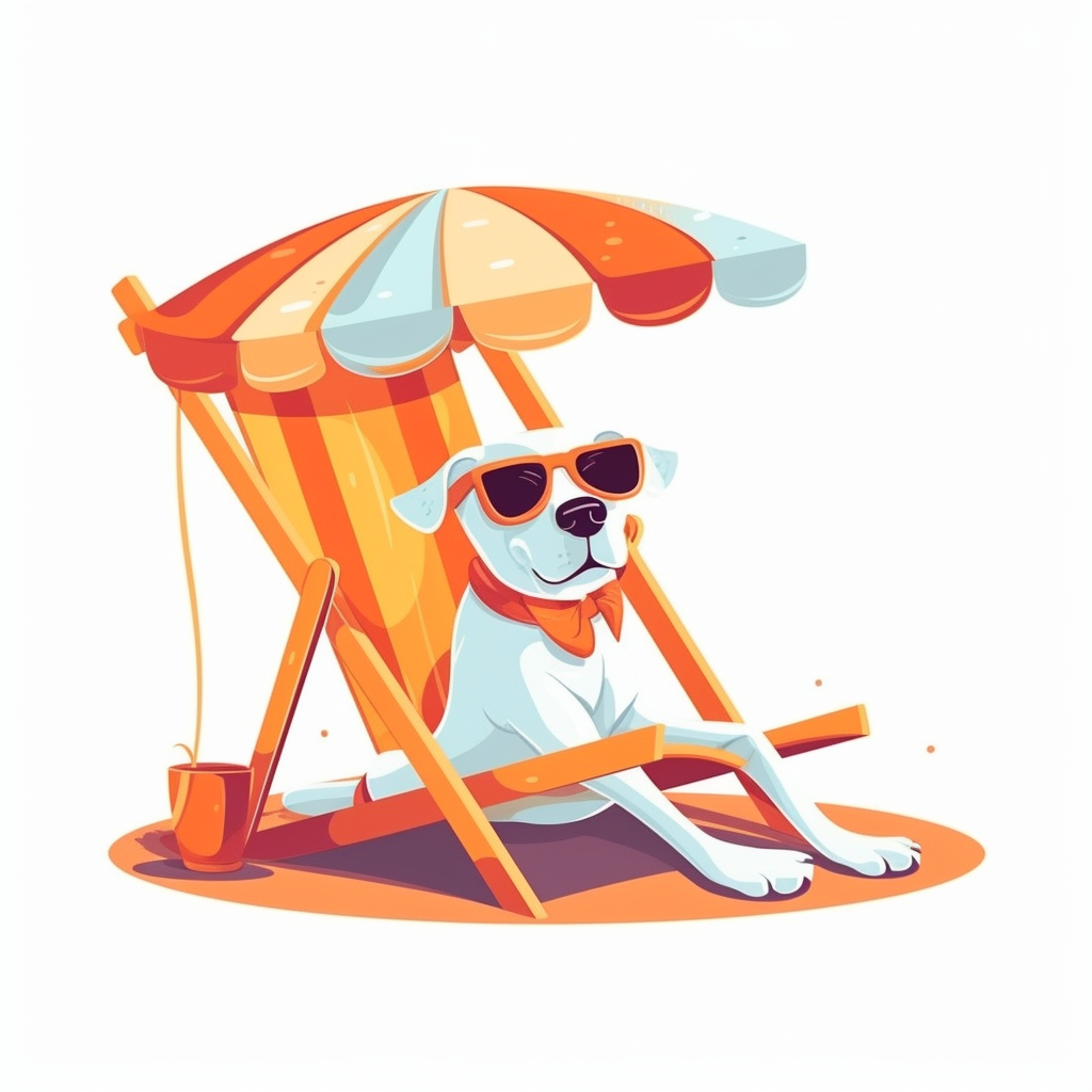 Dog wearing sunglasses sunbathing