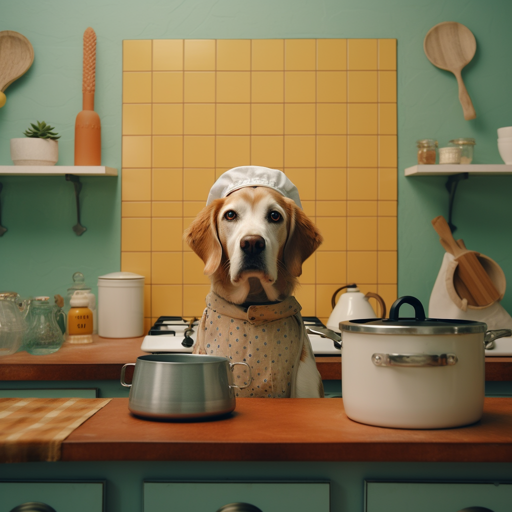 Adorable Chef Dog Cooking Bone Broth