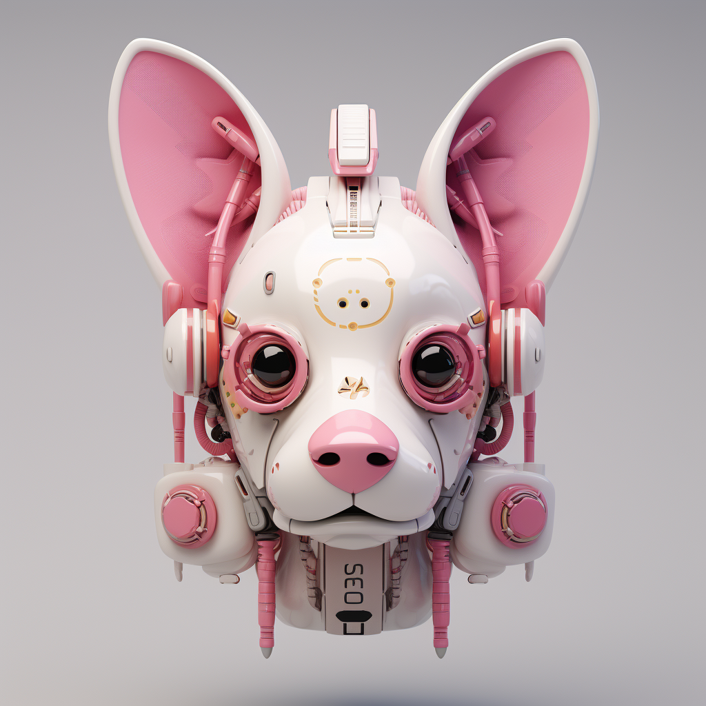 Dog avatar with customizable ear buttons