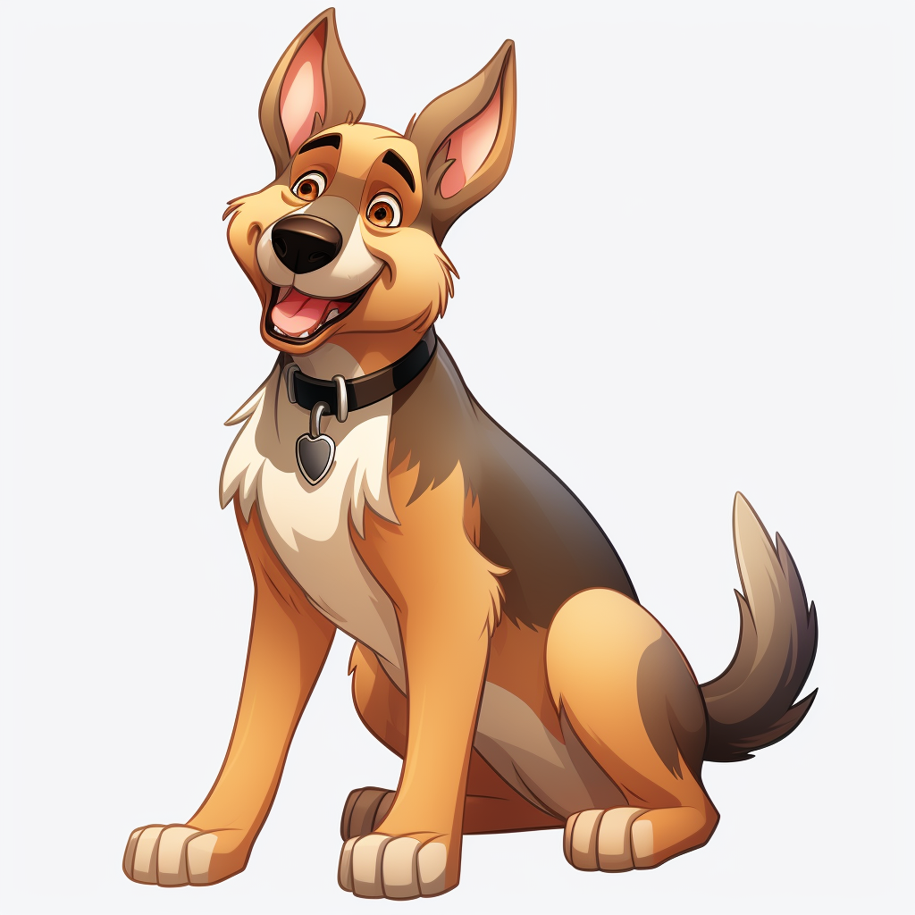 Full Body German Shepherd in Disney Style