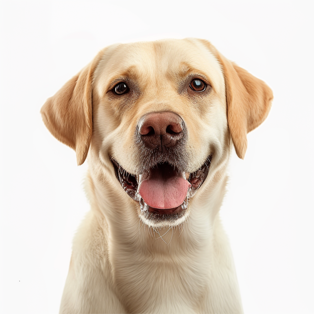 Labrador breed dog happy camera