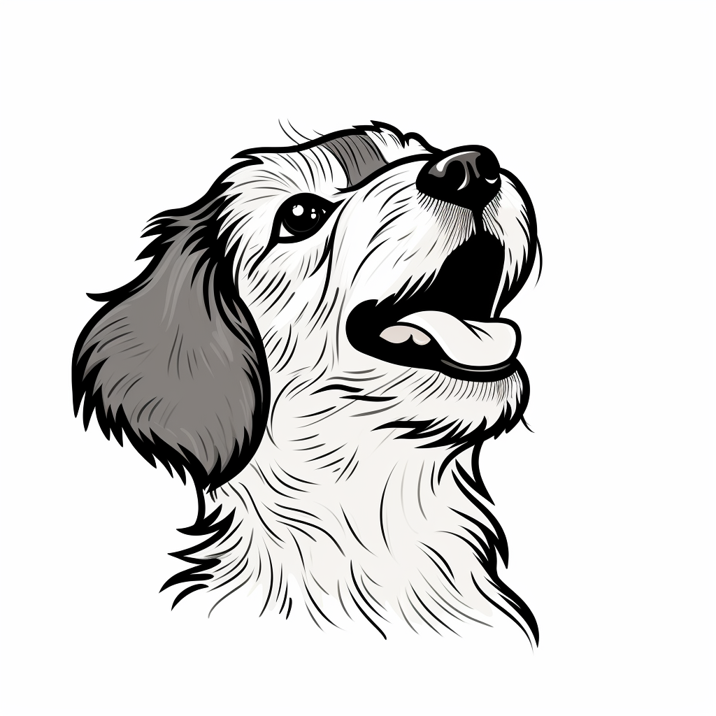 Dog logo looking up and barking