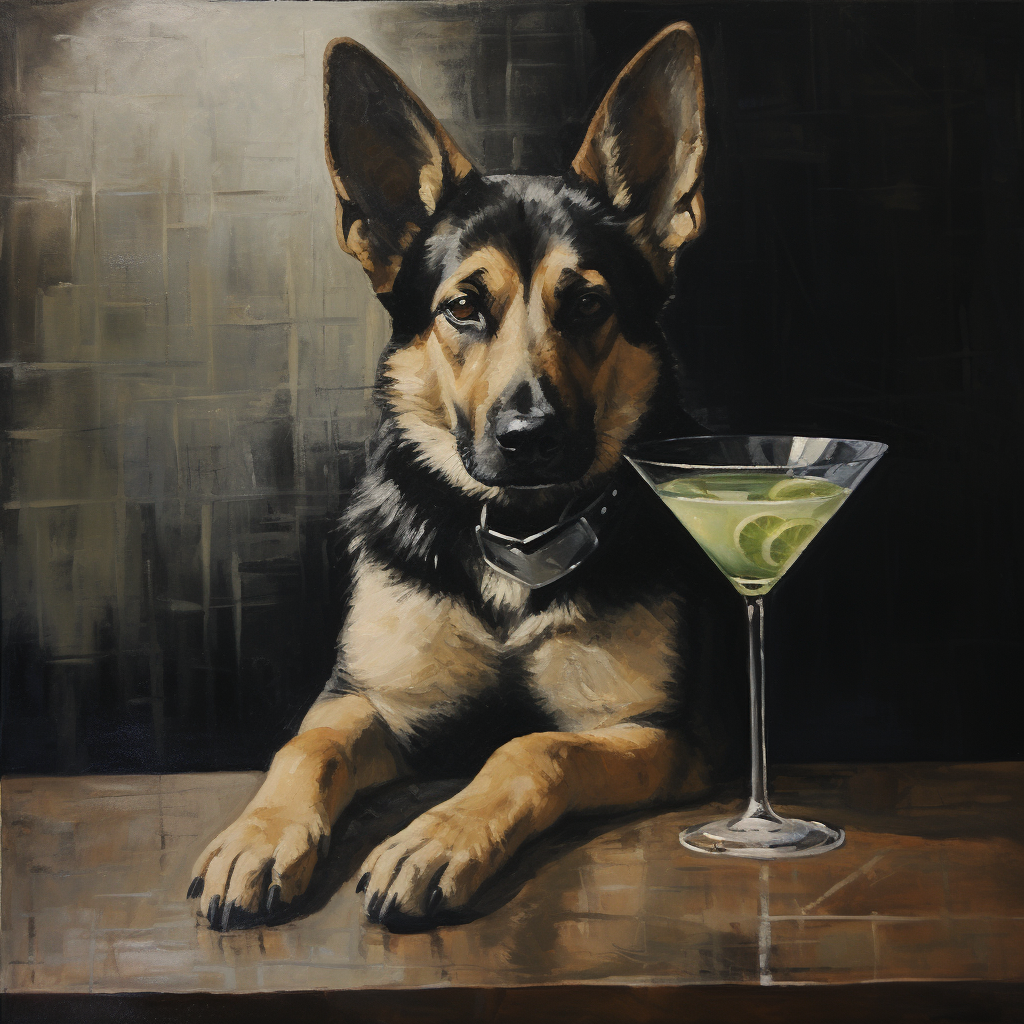 Charming Dog Enjoying a Martini