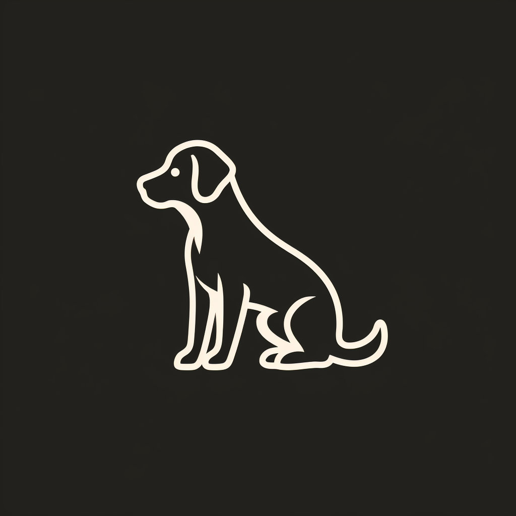 Simple and stylish dog typography sticker logo