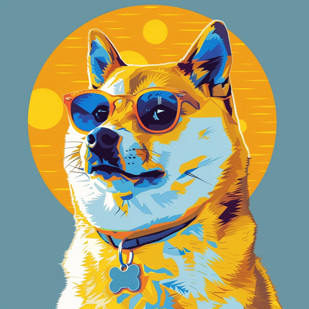 Cute Doge Solana Cartoon Character