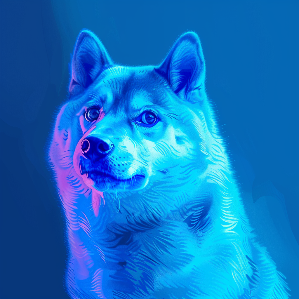 Funny Doge Dogecoin in Blue