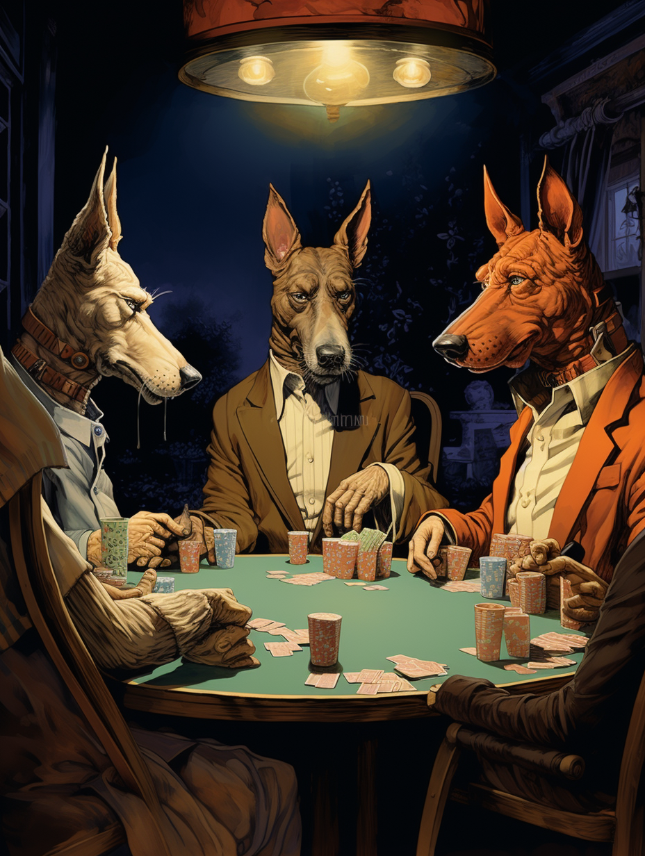 Dogs Playing Poker Painting Artwork