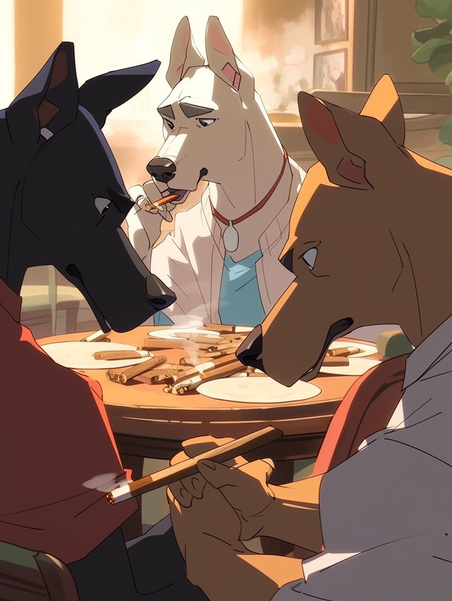 Artwork of dogs playing poker