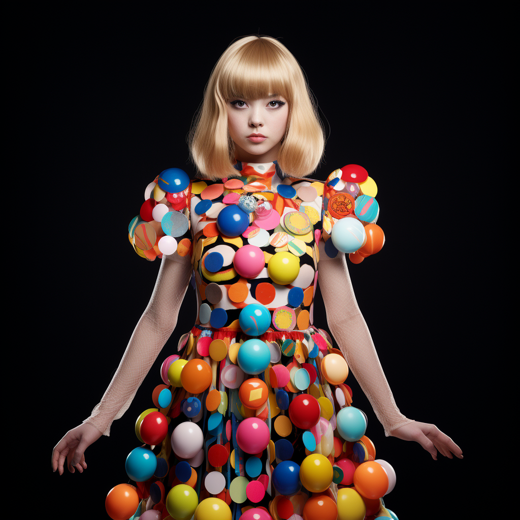 Colorful dress inspired by Dolly Mixtures