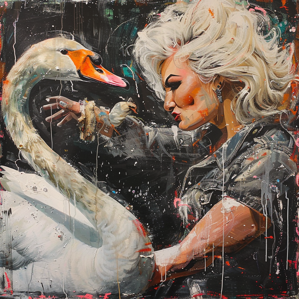 Dolly Parton Punching Swan