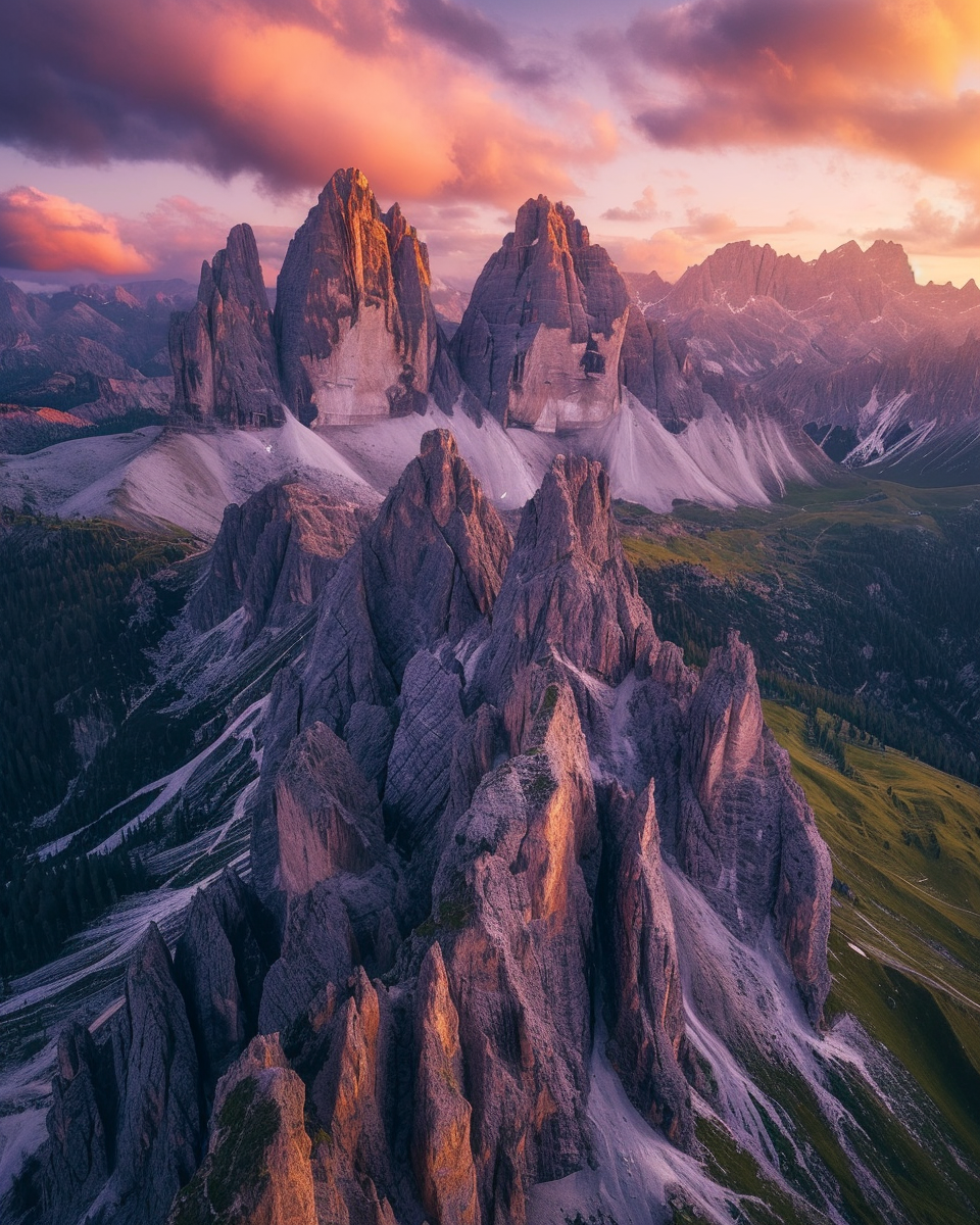 Dolomite Mountains Drone Photography Italy