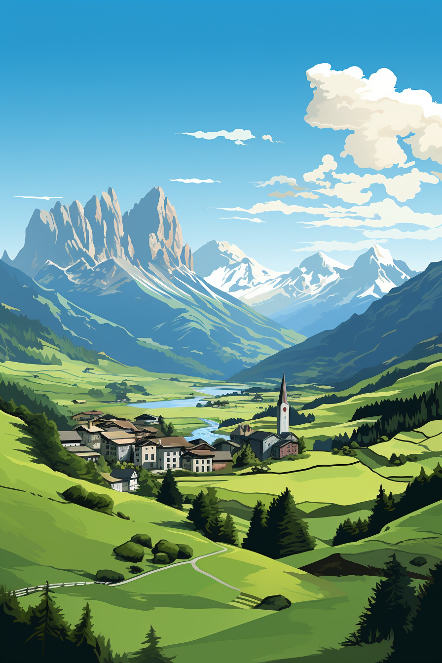 Dolomites Italy in vector art