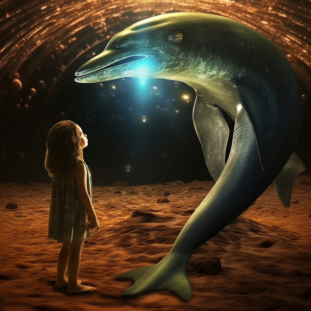 Highly Evolved Dolphin Greets Alien Visitor