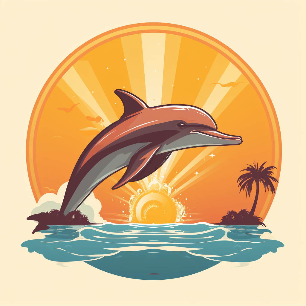 Yellow Dolphin in front of Sun