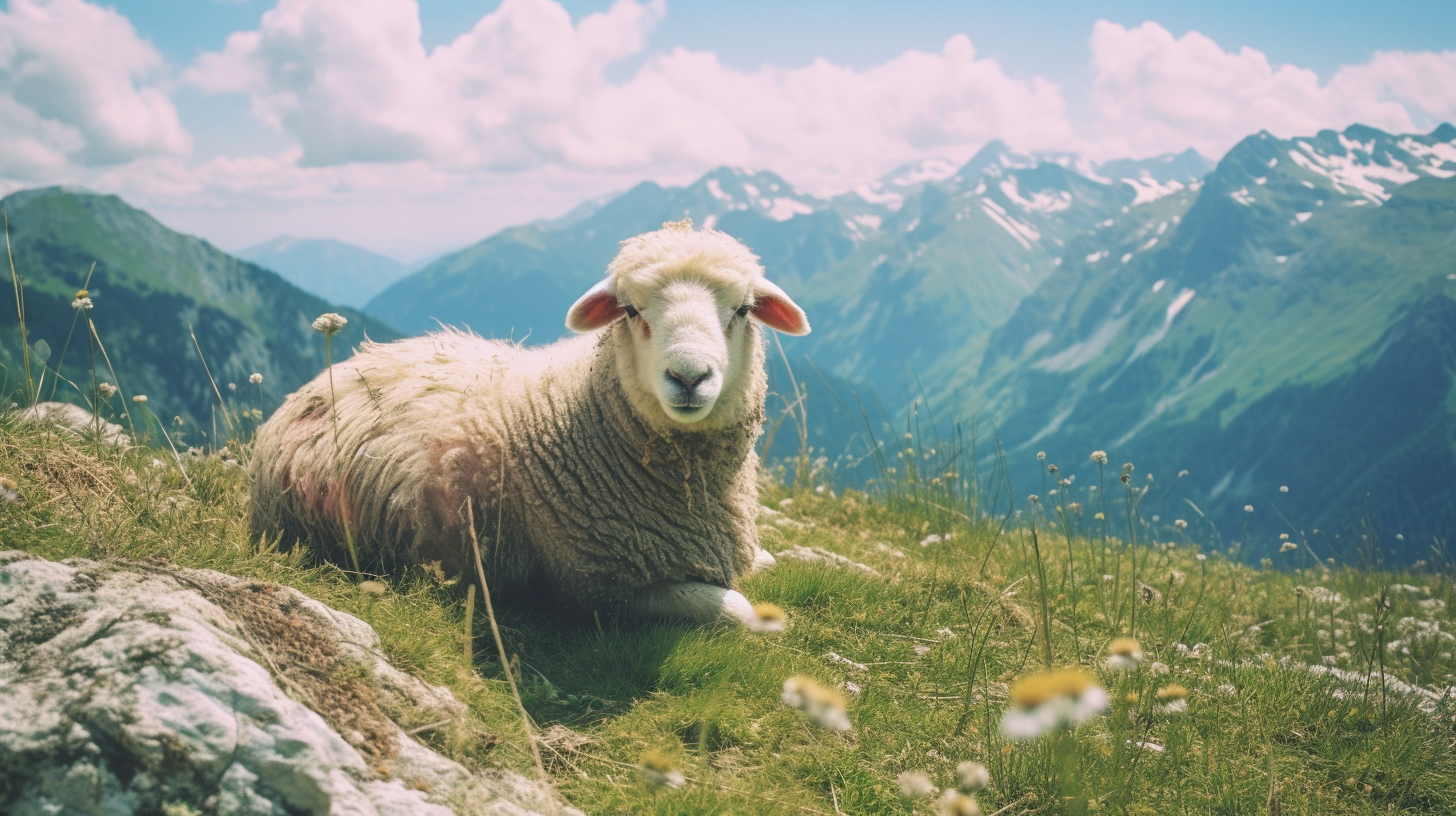 Doly the Sheep in the Gorgeous Alps