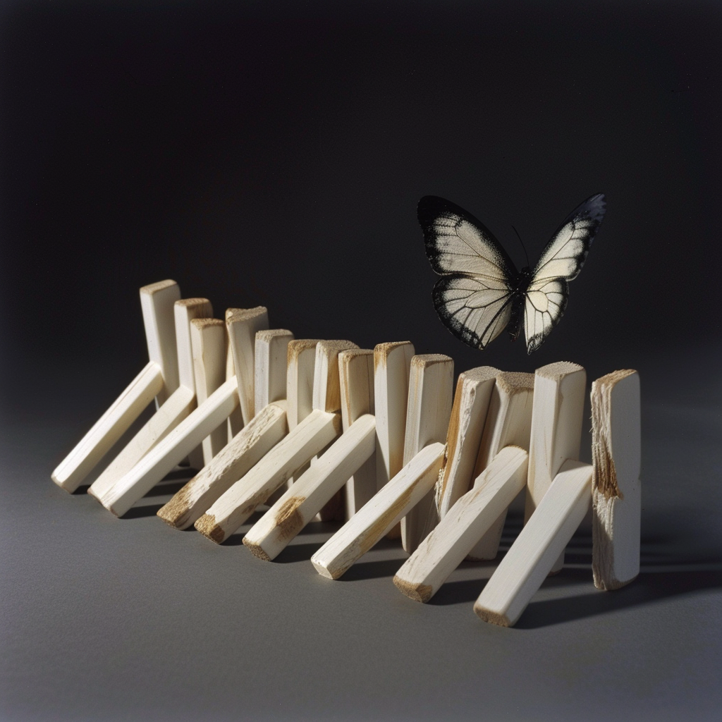 Dominoes Falling Butterfly Sequence