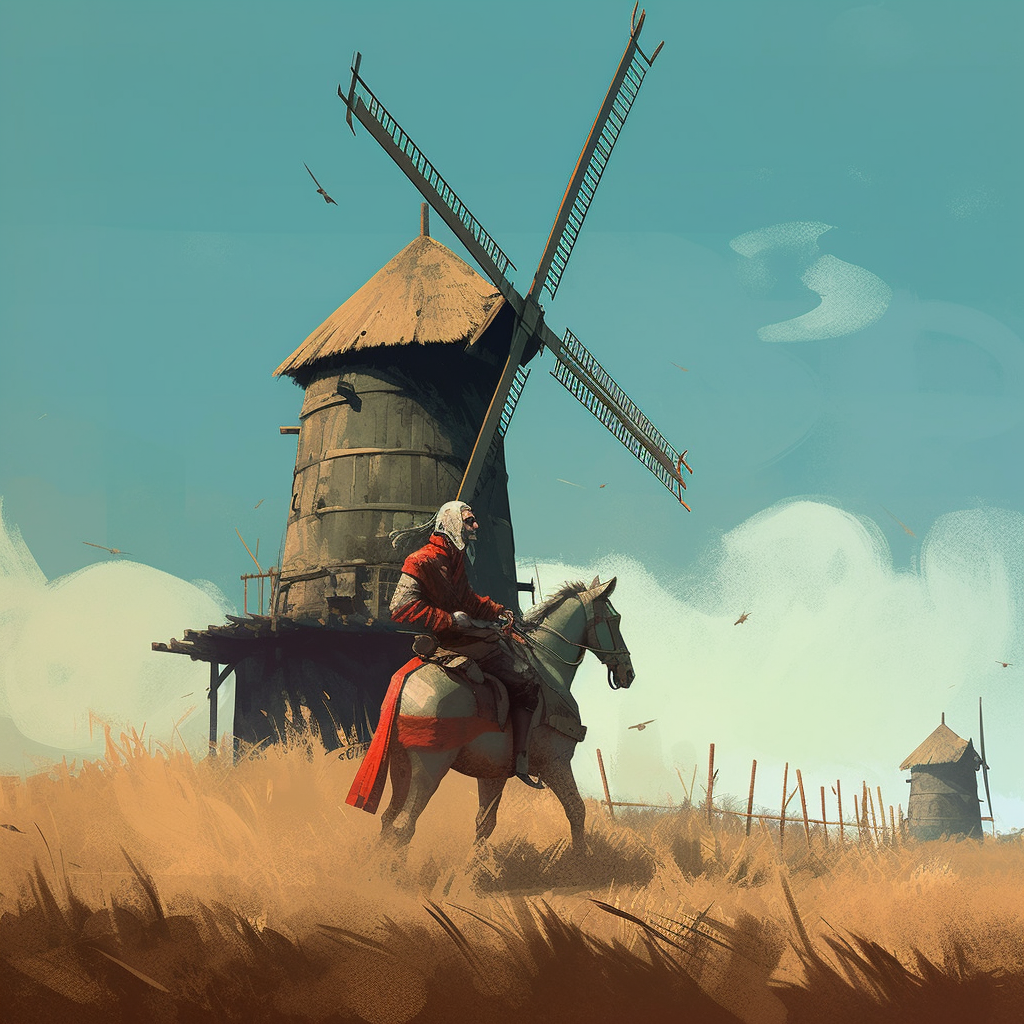 Minimalist illustration of Don Quijote