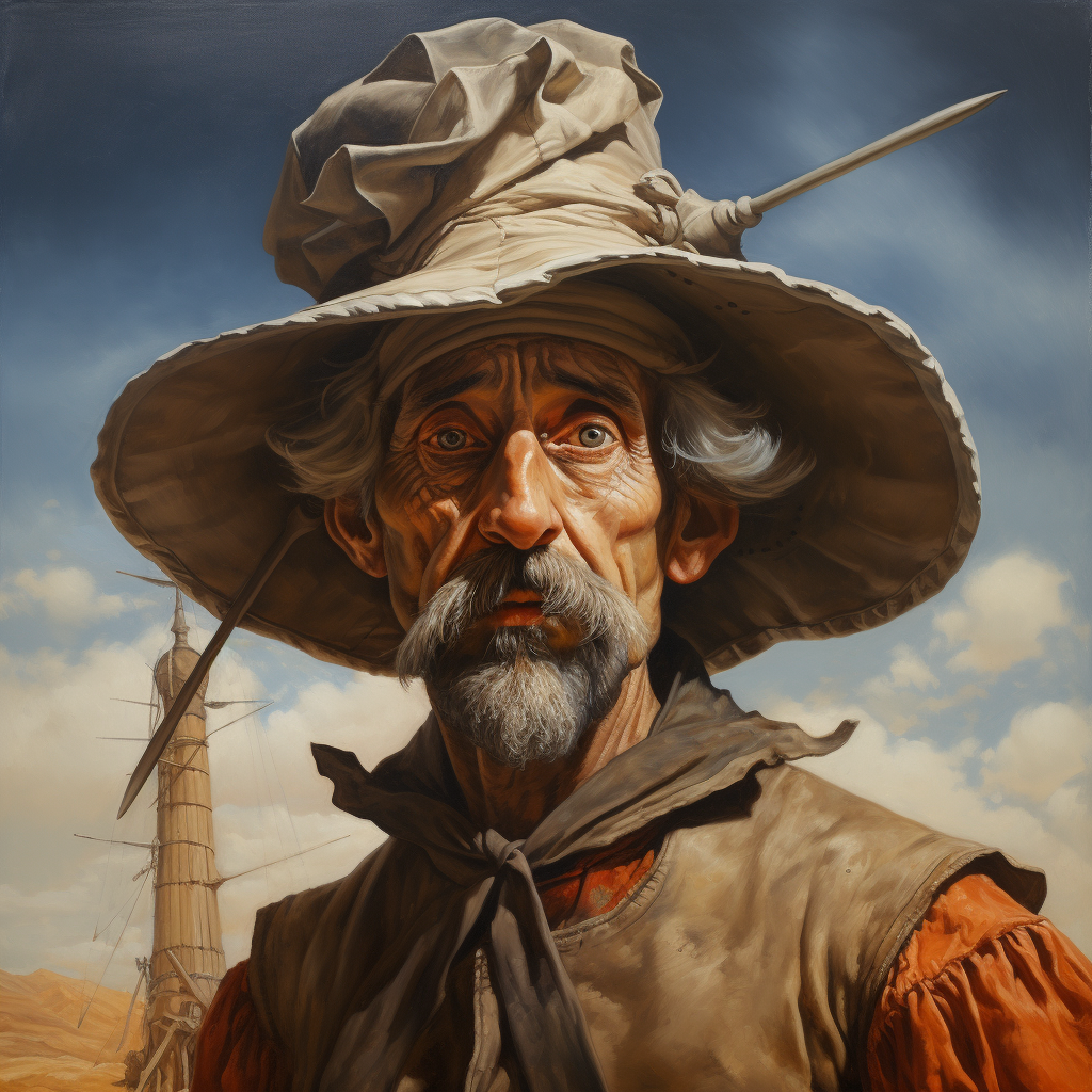 Portrait of Don Quijote inspiring perseverance