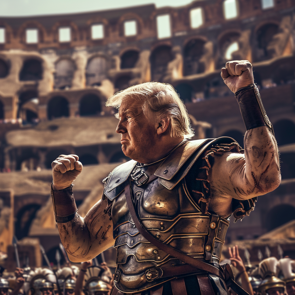 Donald as Gladiator in Colosseum