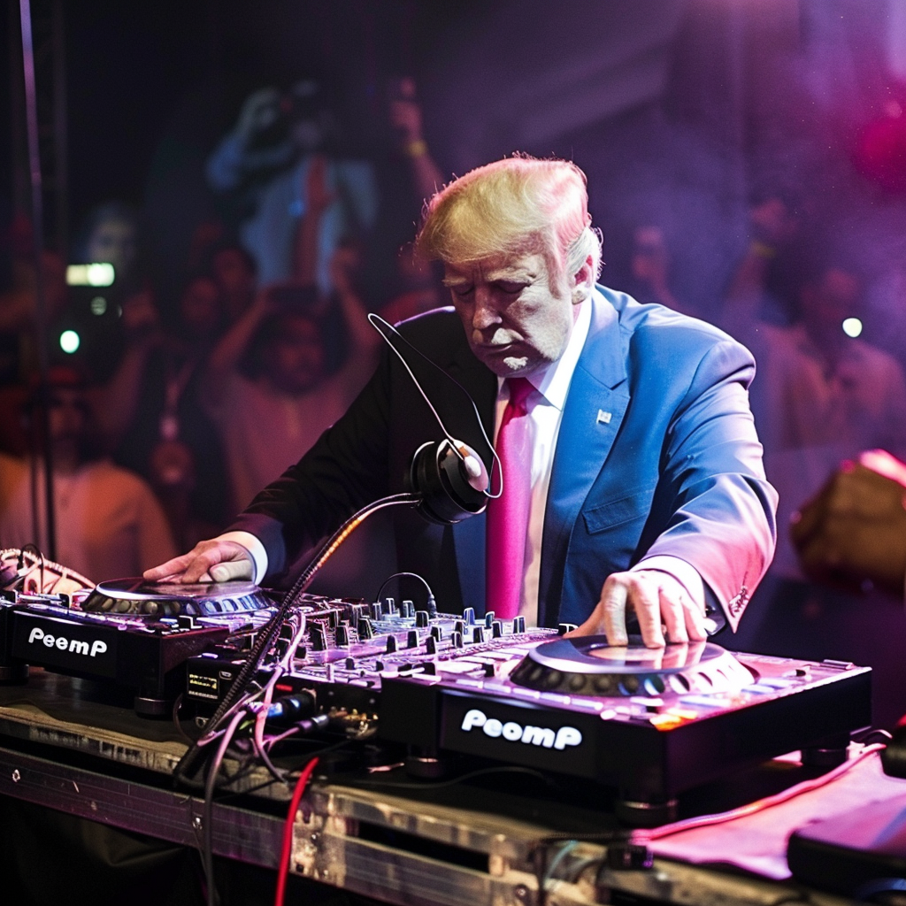 Donald Trump DJing EDM festival