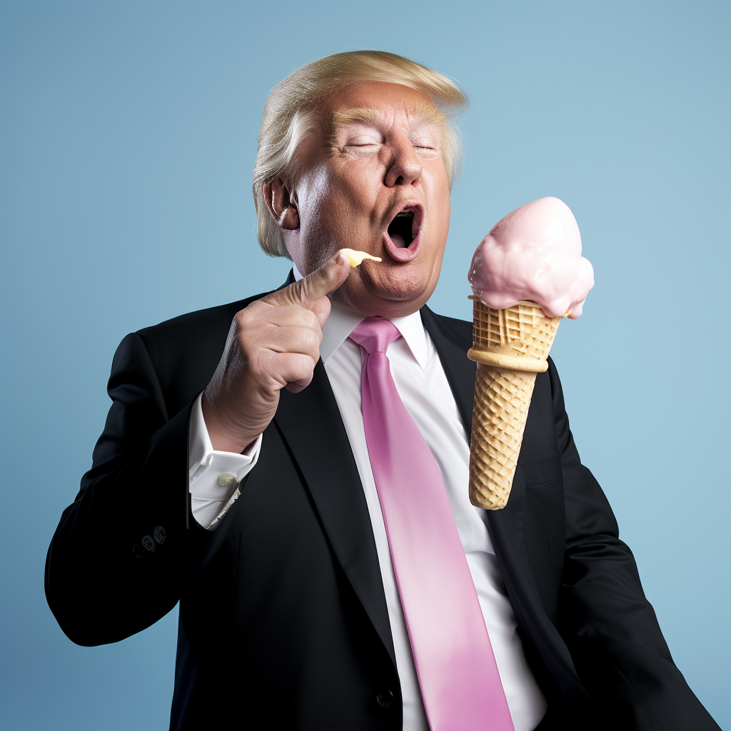 Donald Trump enjoying ice cream