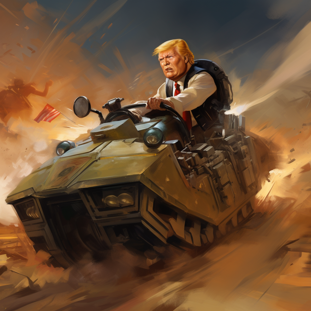 Donald Trump in Electric Tank