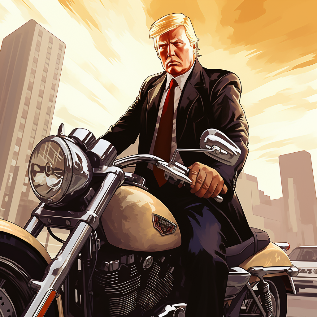 Illustration of Donald Trump as a GTA character