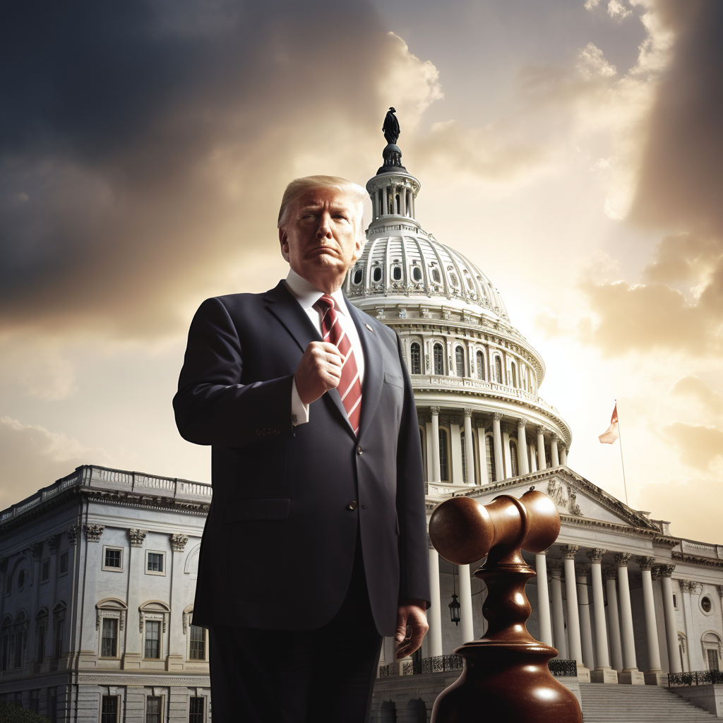 Donald Trump holding judicial gavel at Capitol