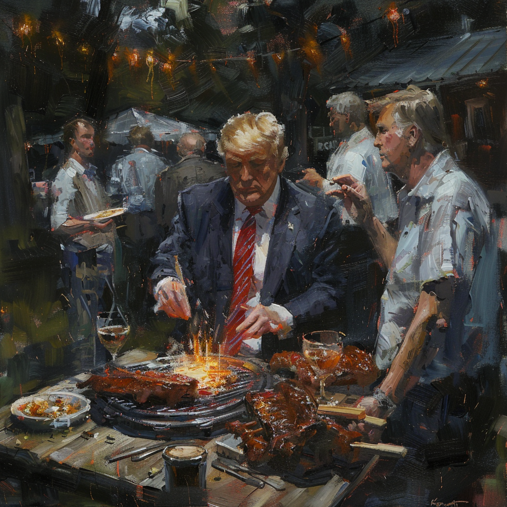 Donald Trump BBQ Painting Art