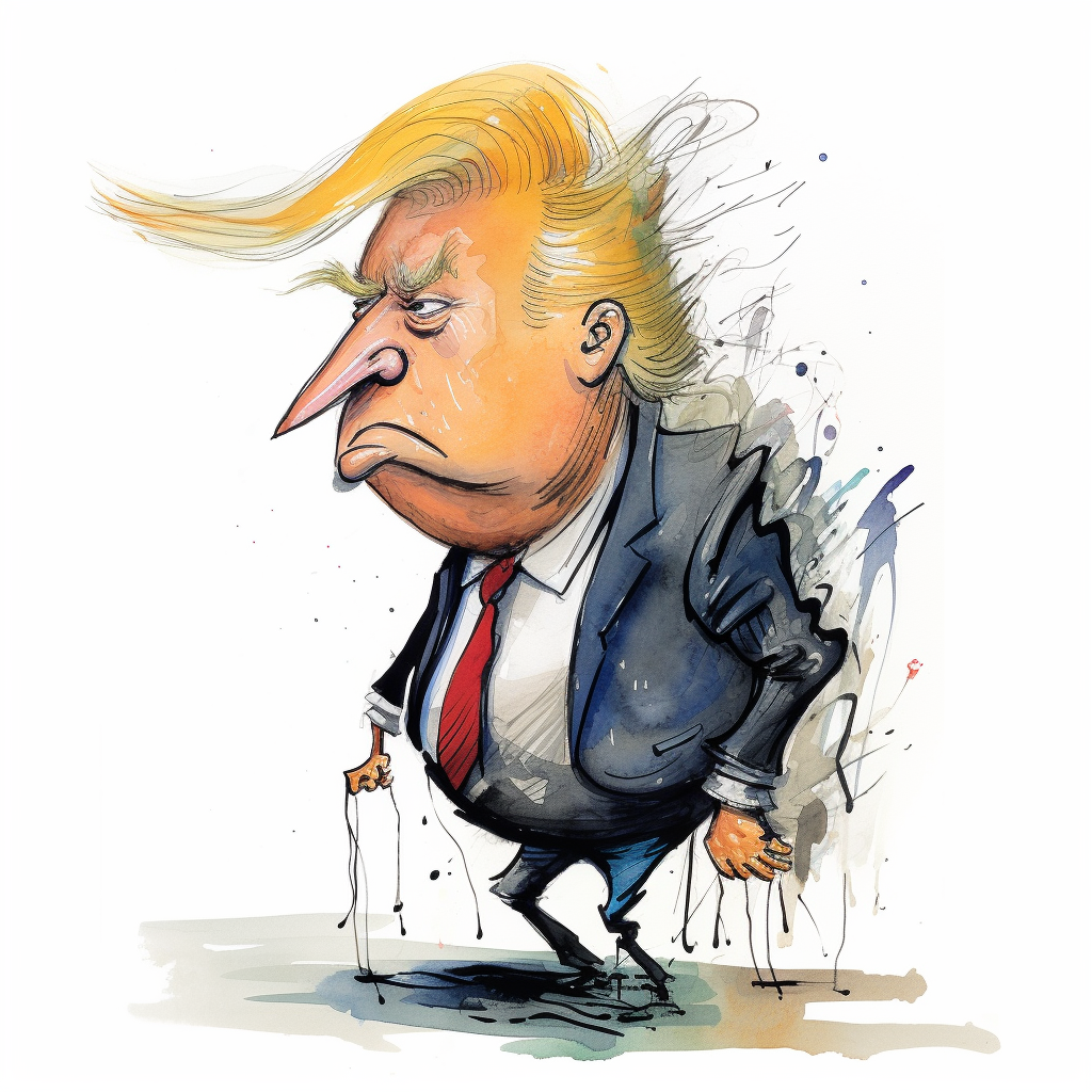 Quentin Blake-style Donald Trump Illustration