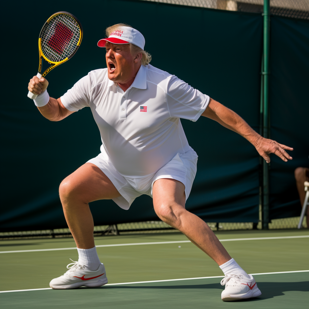 Donald Trump playing tennis