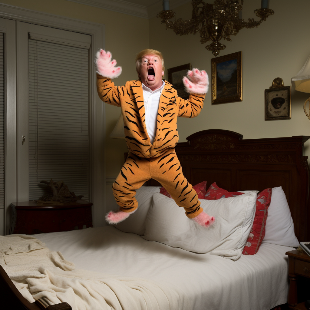 Donald Trump Tiger Onesie Jumping Crib